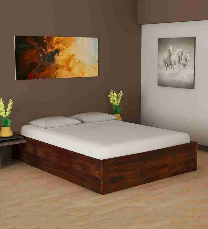 House Of Kuber Solid Sheesham Wood King Size Diwan Bed With