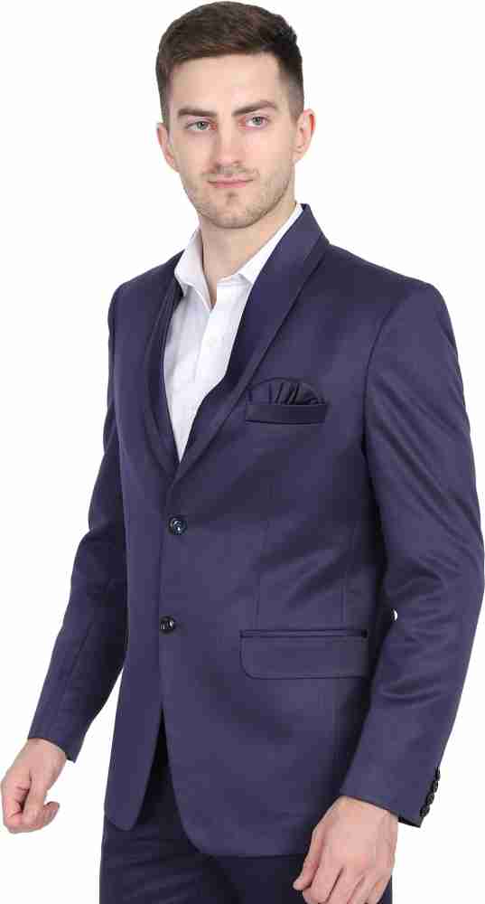 Buy online Navy-blue Solid Formal Blazer from Blazers for Men by Tahvo for  ₹2999 at 40% off