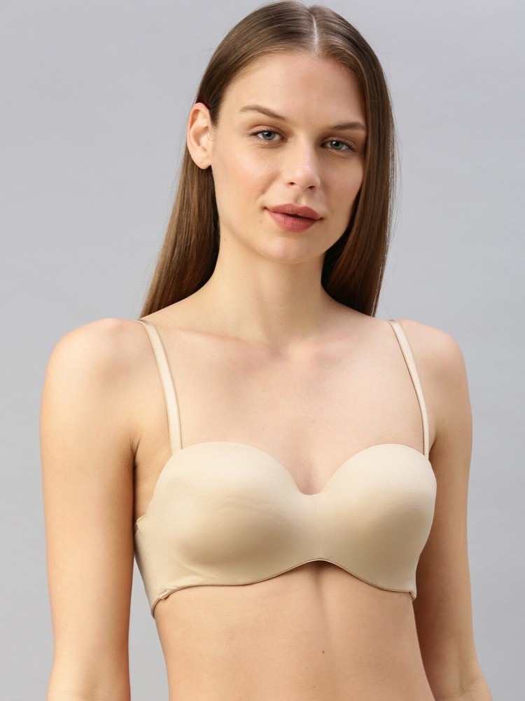 Women's Strapless Push Up Bra Full Coverage Padded Underwire Adjustable  Multiway Bandeau Bras 