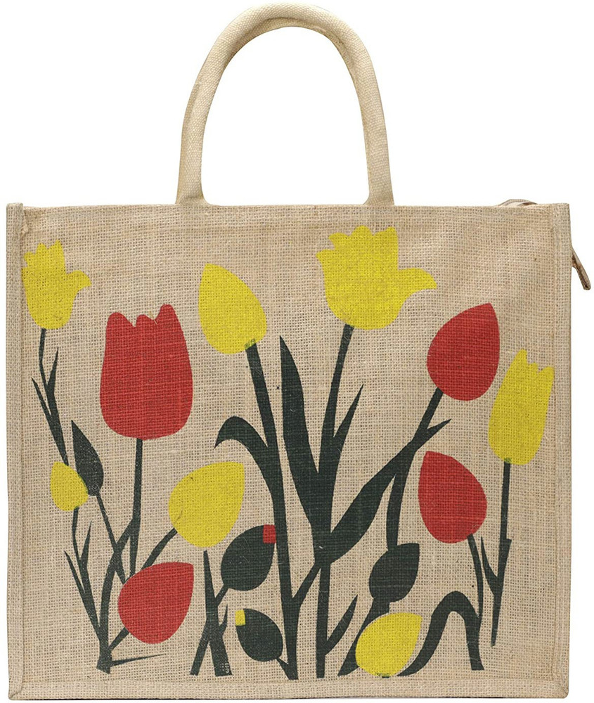 DUSSLE DROF Big Heavy Duty Eco Reusable Tulip Jute Shopping Bags