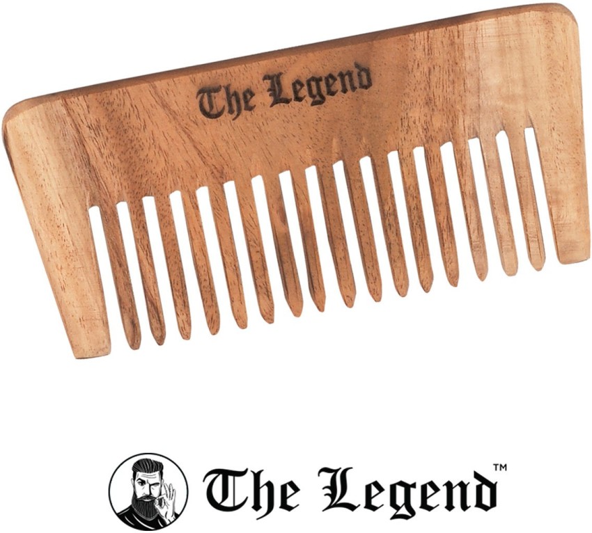 The Legend Organic Pure Neem Wood Comb Wide Teeth, Brown