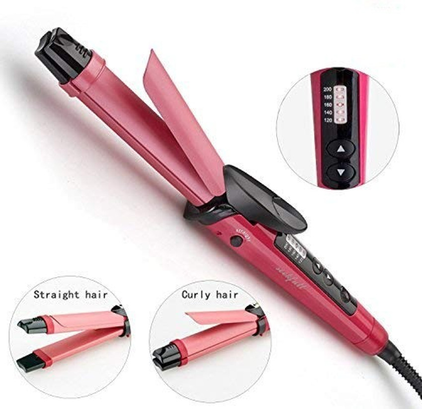 2 in 1 premium hair curler & on sale straightener