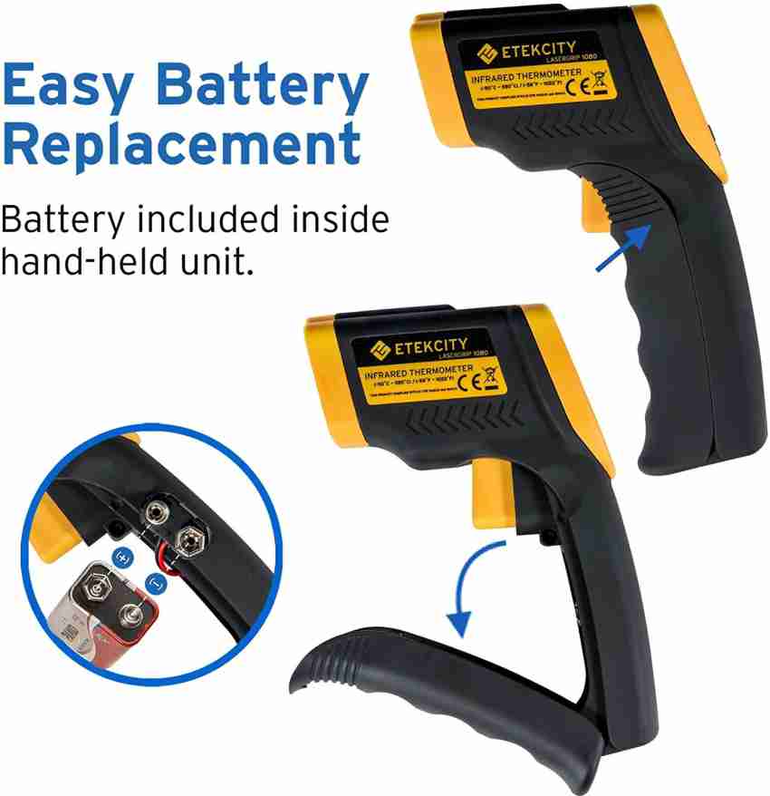 Etekcity Infrared Thermometer 1080 (Not for Human) Temperature Gun  Non-Contact Digital Lasergrip -58?~1022? (-50??550?), Yellow and Black  Touch Free Kitchen Thermometer Price in India - Buy Etekcity Infrared  Thermometer 1080 (Not for