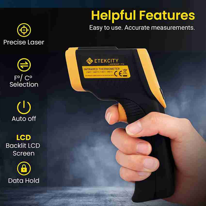 810043371575 Etekcity Infrared Thermometer 774 (Not for Human) Temperature  Gun Non-Contact Digital Laser Thermometer-58?~ 716? (-50? ~ 380?)