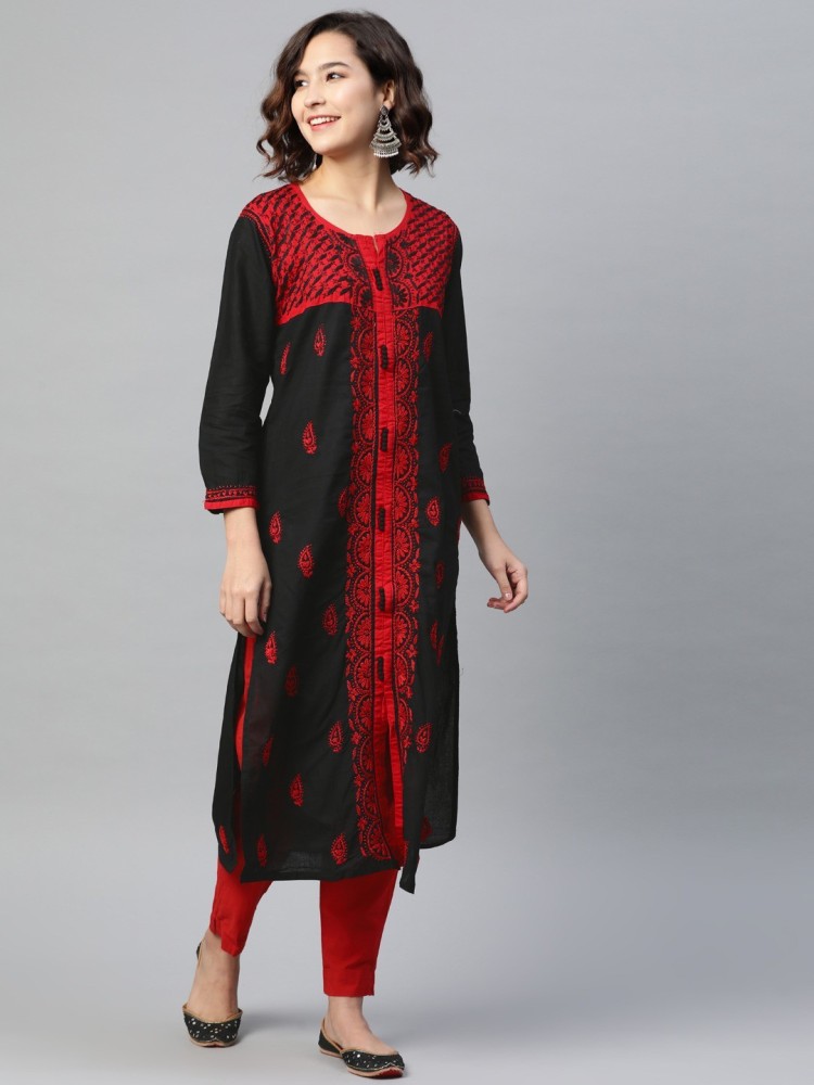 Embroidered kurti outlet flipkart