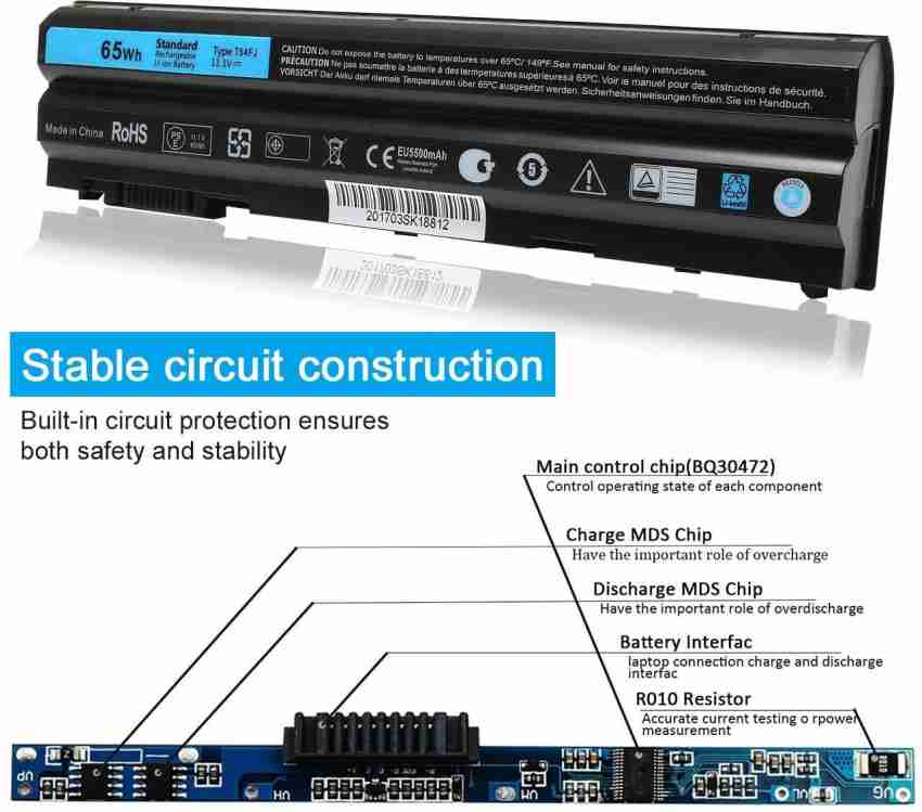 Batterie Dell 8858X 48Wh 11.1V - 8858X Batteries PC portables pour Dell  Latitude E5520 E6420 E6430 E6520 E6530 E6540