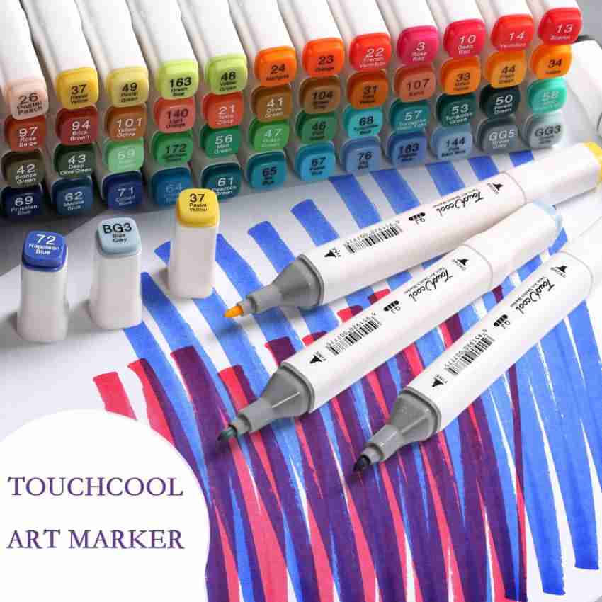 Deli Art Markers Set, 60 Colors Dual Tips Coloring Marker Pens Highlighters  