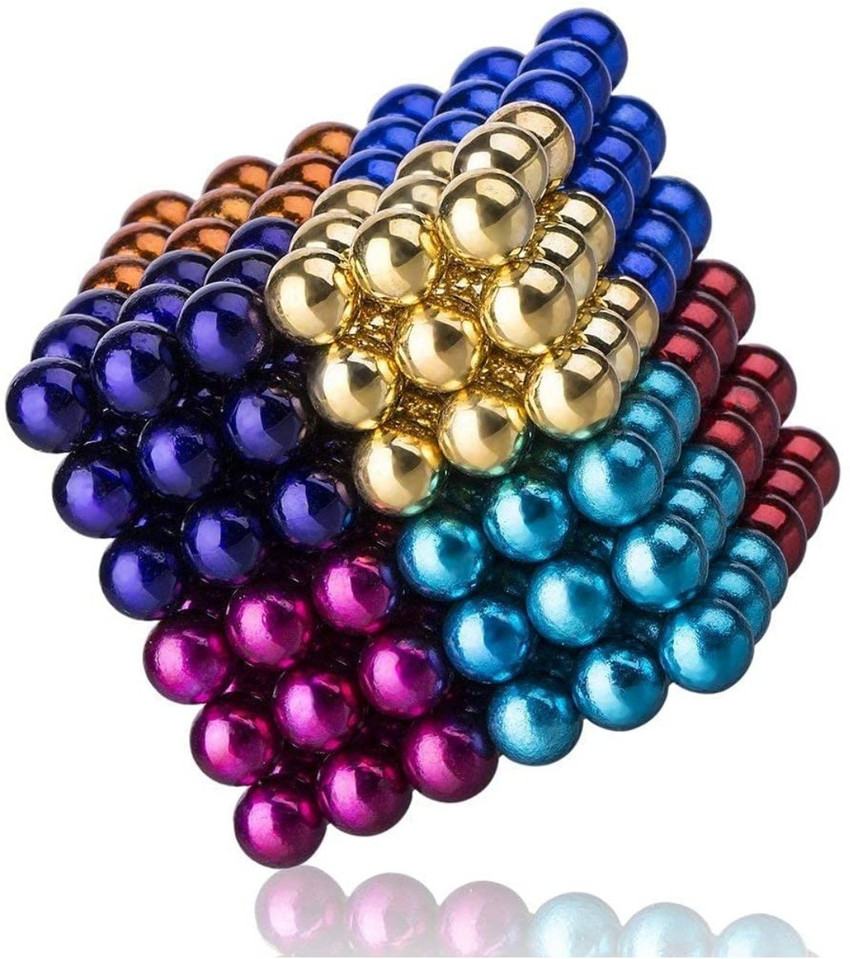 Hari Om gallery Multi Color 5 MM 8 Colors Balls for Kids Degree Round Magnetic Stainless Steel Solid Balls for Kids Toy or Home Office Decoration Stress Relief 216 Pcs Multi Color 5