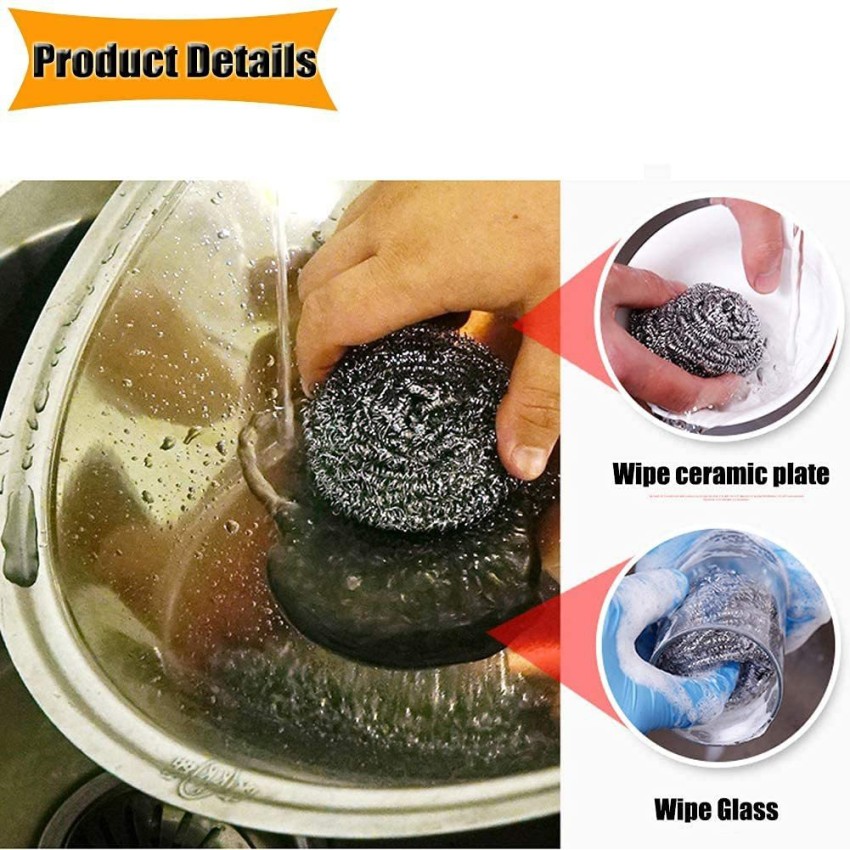 3 Pack Kitchen Round Dish Sponges Scourer Cleaning Ball with