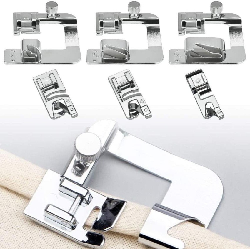  Sewing Rolled Hemmer Foot,Universal Sewing Rolled Hemmer Foot  Set,Rolled Hem Presser Foot,Sewing Rolled Hemmer,Rolled Hem Foot (3/4/5/6MM)