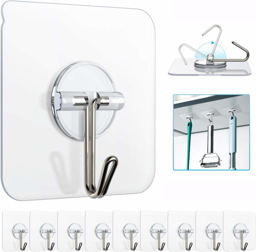 QPK Transparent Self Adhesive Waterproof Wall Hooks for Bathroom and  Kitchen hook 20 Hook 20 Price in India - Buy QPK Transparent Self Adhesive  Waterproof Wall Hooks for Bathroom and Kitchen hook