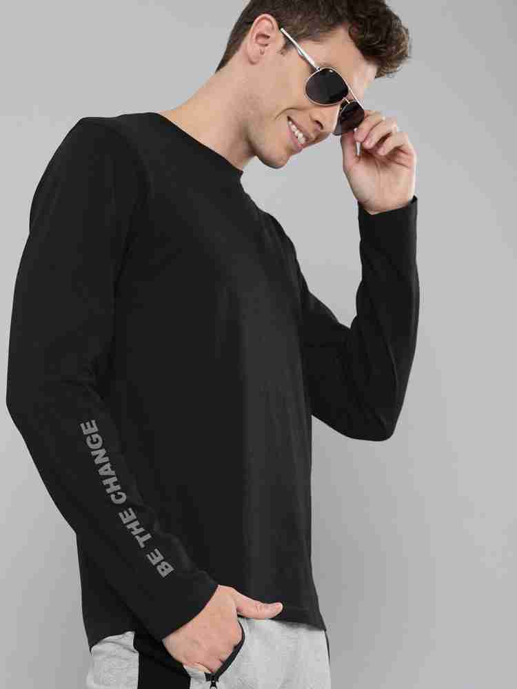 HERE&NOW Solid Men Round Neck Black T-Shirt - Buy HERE&NOW Solid Men Round  Neck Black T-Shirt Online at Best Prices in India