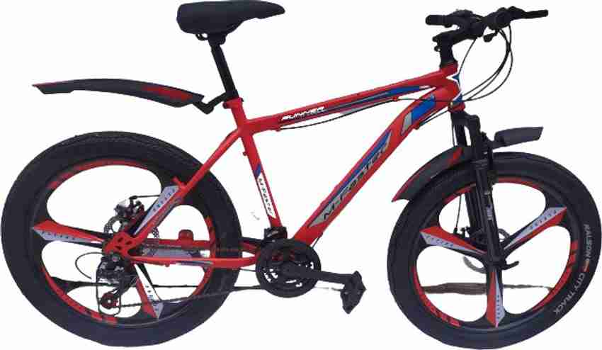 M Faster Mountain Red 24T 21Gear Speed Cycle Bicycle Double Disc Front Suspension Bike 24 T Mountain Hardtail Cycle Price in India Buy M Faster Mountain Red 24T 21Gear Speed Cycle Bicycle Double Disc ...