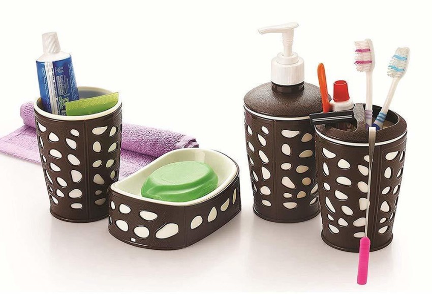 Well Set bathroom soap dish Tumbler Holder&Paste-Brush Stand Rack multi  purposes Price in India - Buy Well Set bathroom soap dish Tumbler  Holder&Paste-Brush Stand Rack multi purposes online at