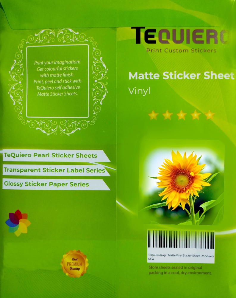 Tequiero Clear Transparent Sticker Paper for Inkjet