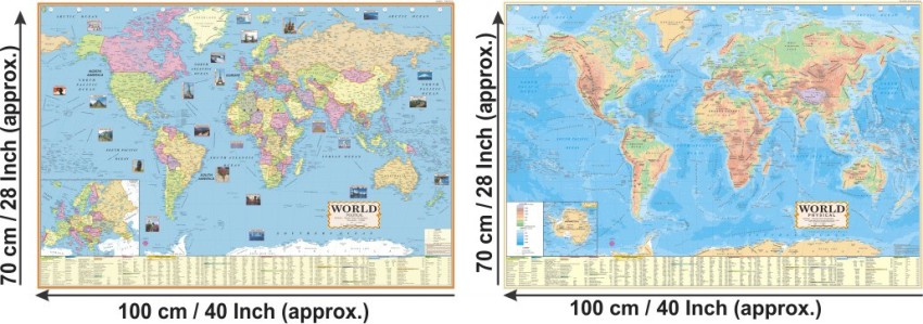 COMBO OF 5 INDIA & WORLD English MAPS) INDIA & WORLD (Both