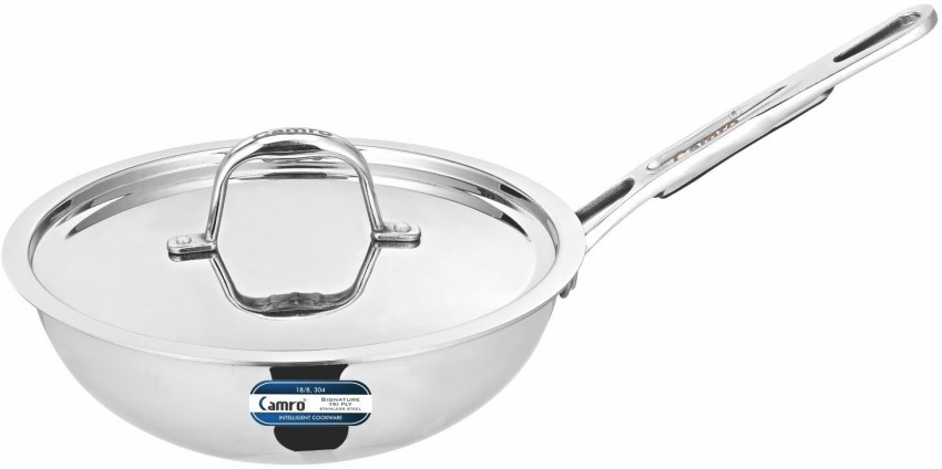 Impex Serene Triply Honeycomb Stainless Steel Kadai Pan 24 cm