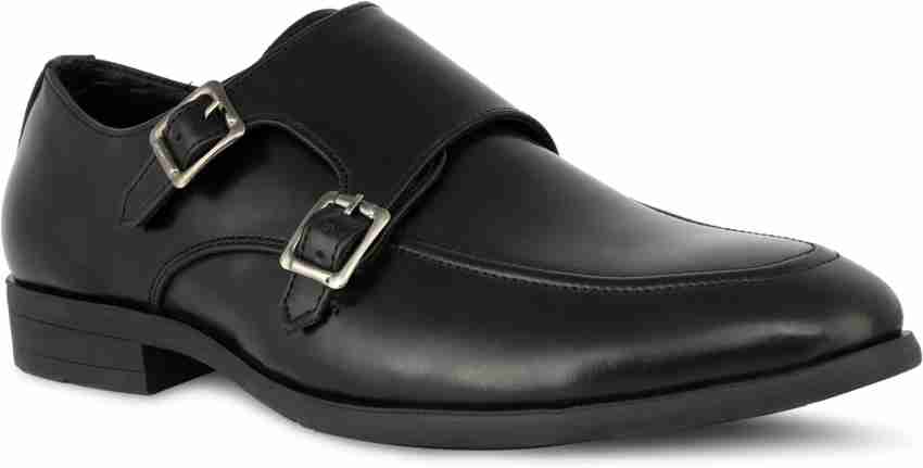 Mens black buckle shoes hotsell