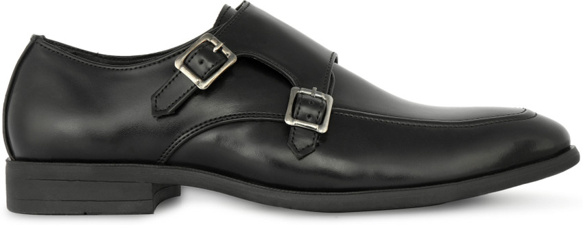 Mens black dress shoes with buckle store