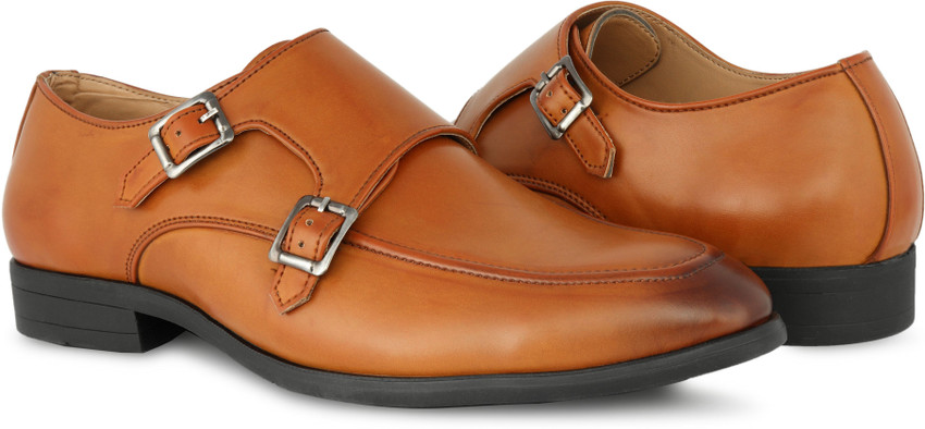 Mens tan buckle discount shoes