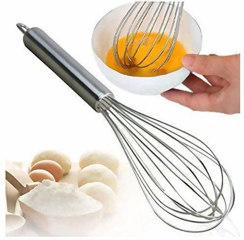 Collapsible 2-In-1 Balloon/Flat Whisk Manual Egg Beater Foldable Egg  Frother for Blending Whisking Stirring Kitchen Use Egg Tool