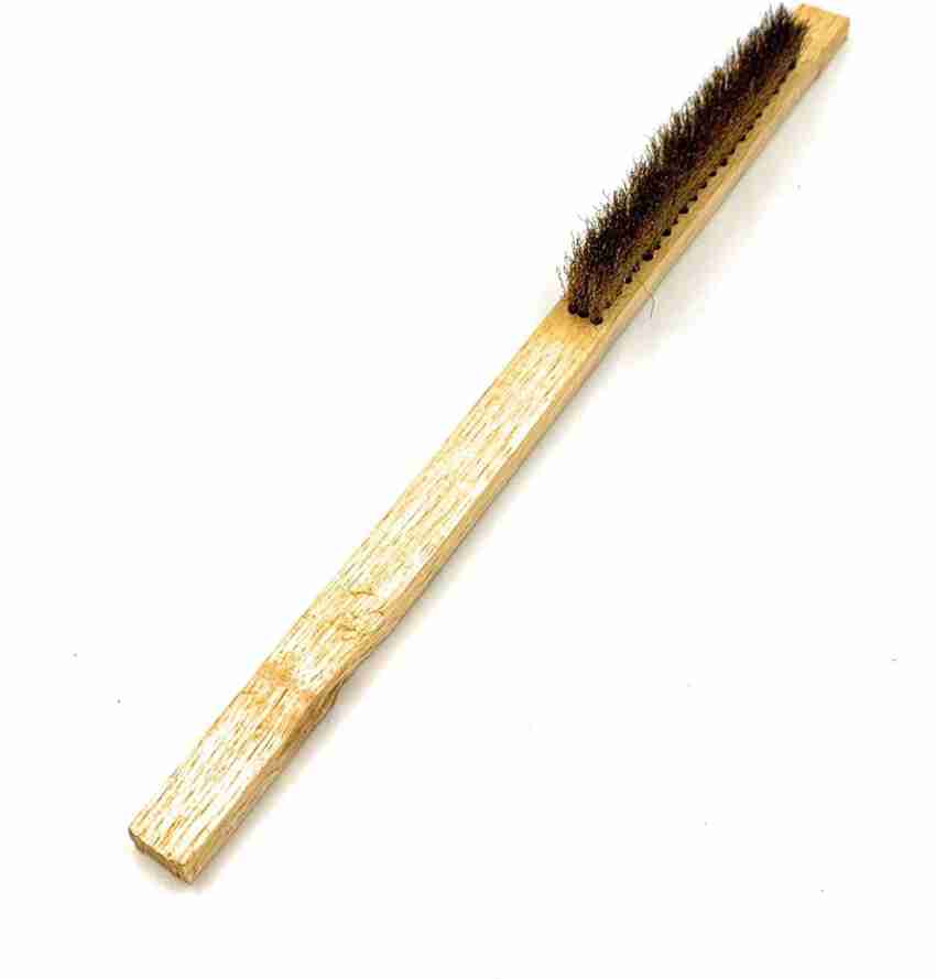 3, 6, 8 Line Brass Wire Brushes with Wooden Handle - Set of 6