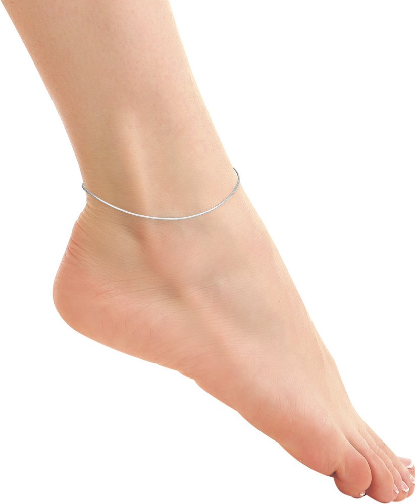 Silver Chest Pure Sterling Silver Payal for Women Stylish Plain and simple on snake chain for Girls 1 Pair Silver Anklet Price in India Buy Silver Chest Pure Sterling Silver Payal
