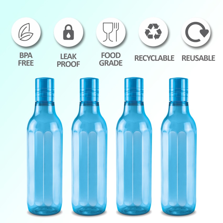 MILTON Helix 1000 Pet Water Bottle, Set of 4, 1 Litre Each, 100% Leak Proof