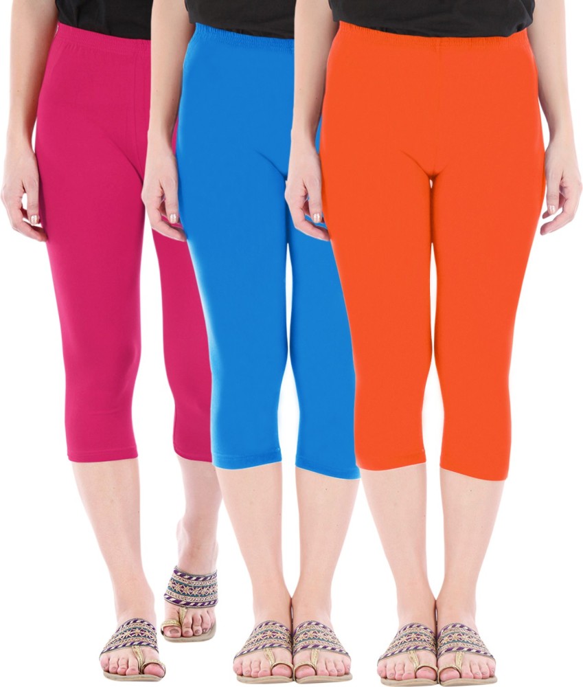 BEFLI Capri Leggings Women Pink, Blue, Orange Capri - Buy BEFLI Capri  Leggings Women Pink, Blue, Orange Capri Online at Best Prices in India