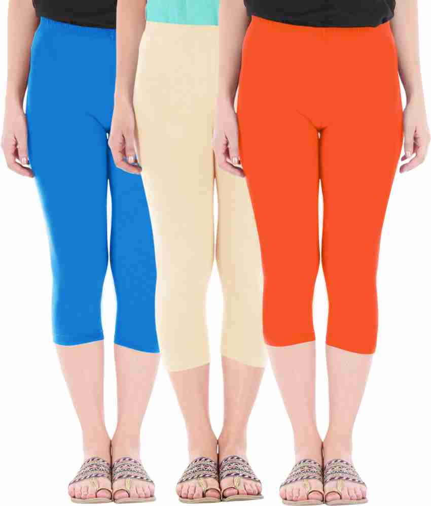 BEFLI Women Blue, Beige, Orange Capri - Buy BEFLI Women Blue, Beige, Orange  Capri Online at Best Prices in India