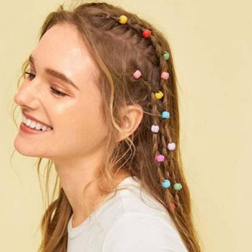 maanya enterprises Stylish Small Round Size hair beads for Kids & Girls  Women Hair pack of 60 pcs in multicolour Hair Clip Price in India - Buy  maanya enterprises Stylish Small Round