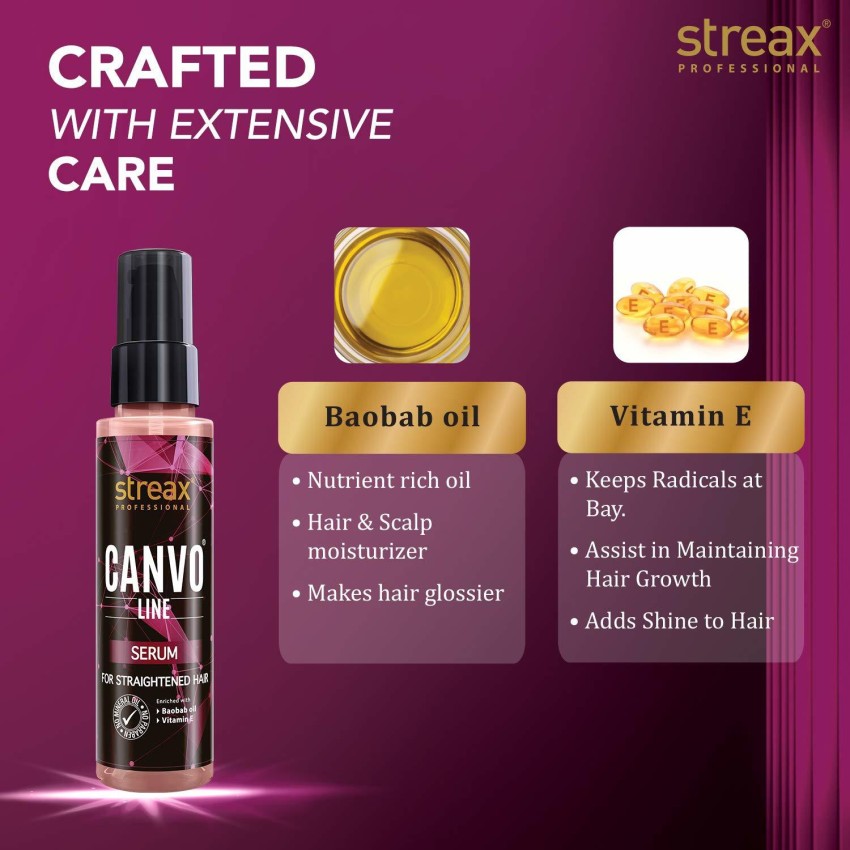 Streax Professional Vitariche Gloss Hair Serum For Women  Men  Enriched  With Macadamia Oil and