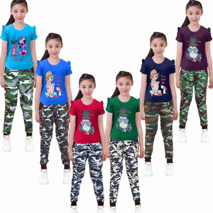 SK NAREN Kids Nightwear Girls Printed Cotton