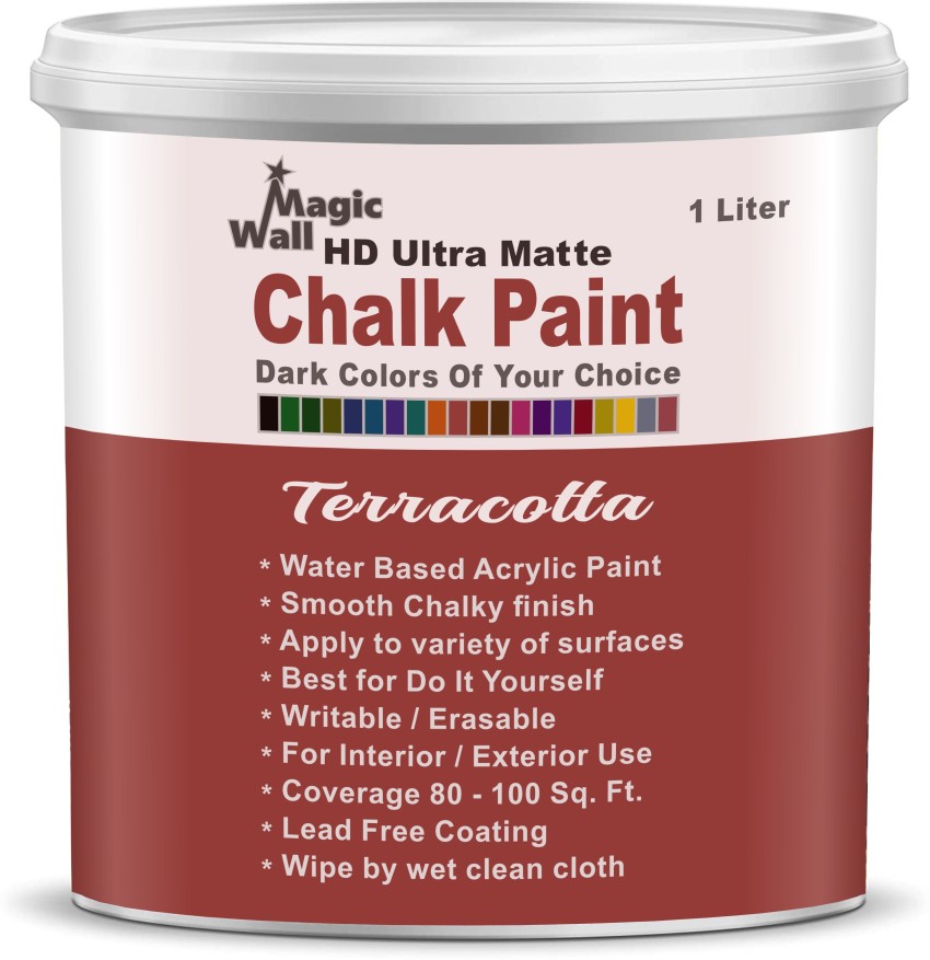  MagicWall Chalk Paint Terracotta, 1 Liter - Matt Finish, Water Base Acrylic Paint, Coverage : 80 to 100 Sq. Ft.