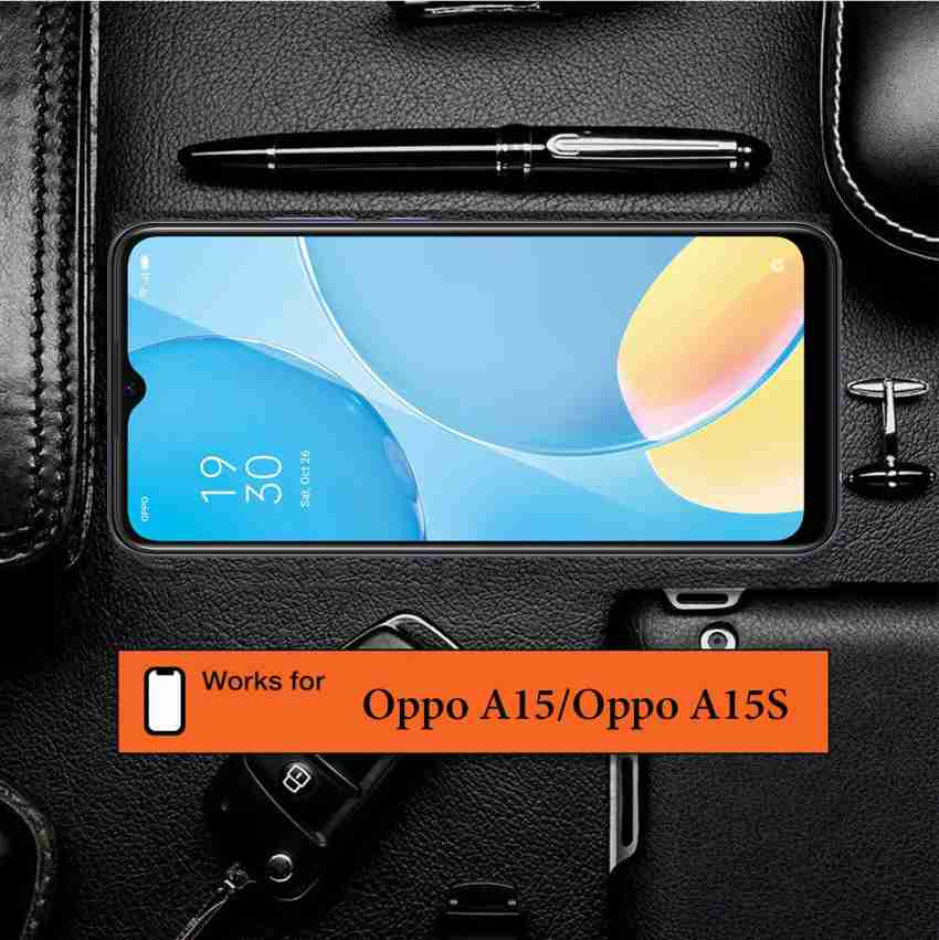 Buy Hobbytronics Oppo A15 Black Glass Scratch Resistant, Anti