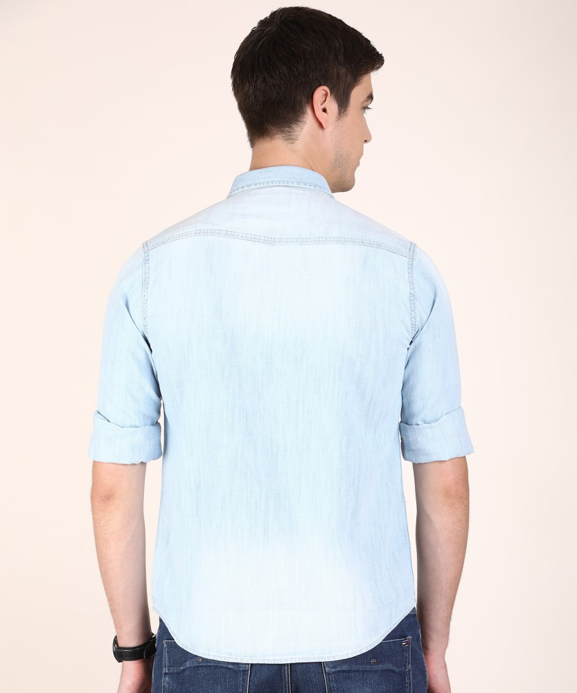 at Pepe Online Blue Men Jeans - Shirt Jeans Blue Buy Washed Prices Pepe Casual Casual Best Washed Shirt in Men Light Light India