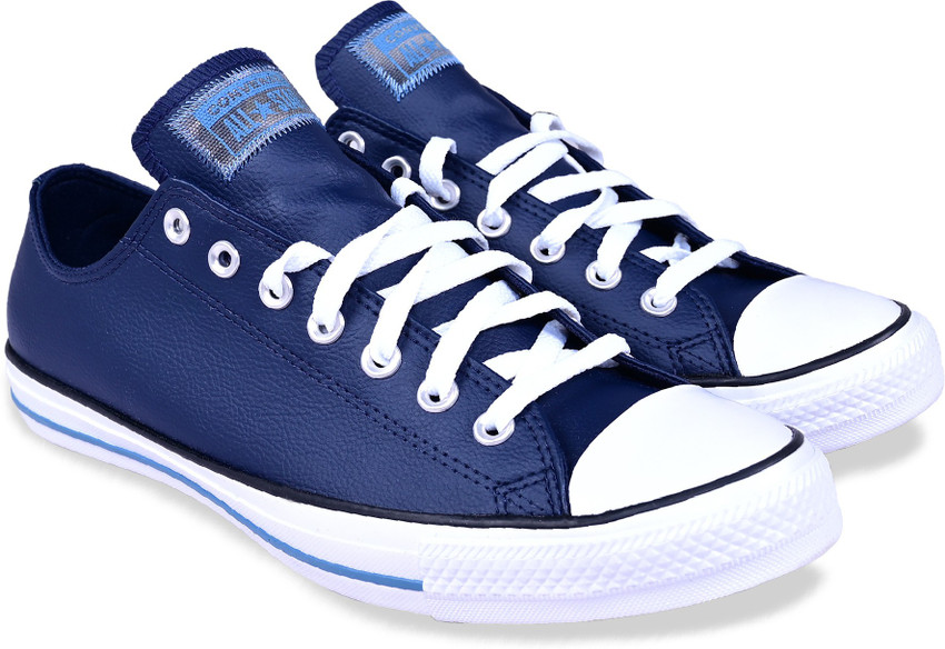 Mens blue store leather converse