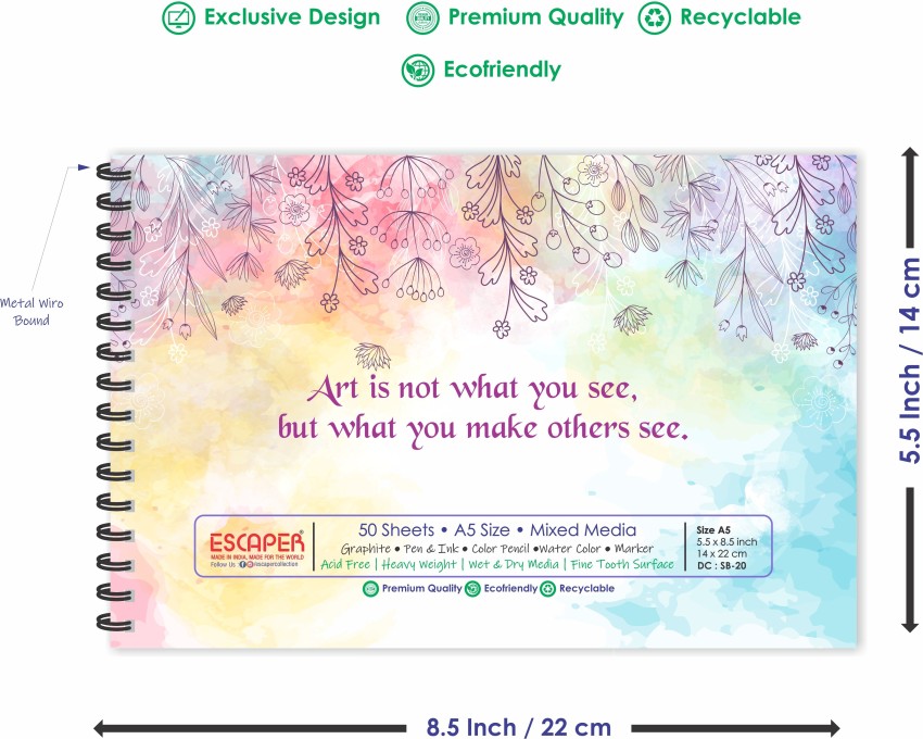 VenTechno X' Designer Sketch Book / Drawing Book Wiro Bound 9 x 12 inches  100 Pages (50 Sheet) - x148 Sketch Pad Price in India - Buy VenTechno X'  Designer Sketch Book /