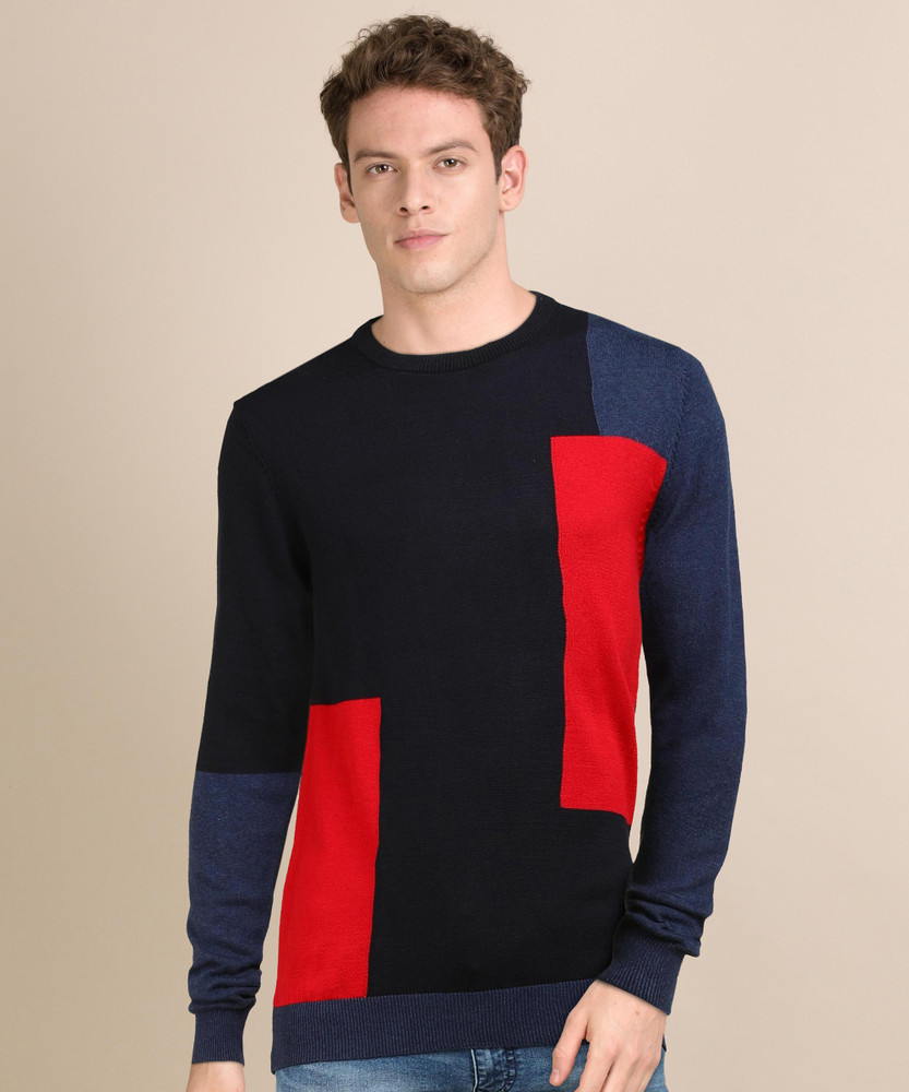 WROGN Colorblock Crew Neck Casual Men Multicolor Sweater - Buy WROGN  Colorblock Crew Neck Casual Men Multicolor Sweater Online at Best Prices in  India | Flipkart.com