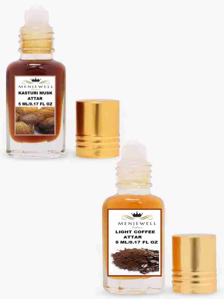 Menjewell Combo Pack Of 2PCs Attar Kasturi Musk 5ML Light Coffee