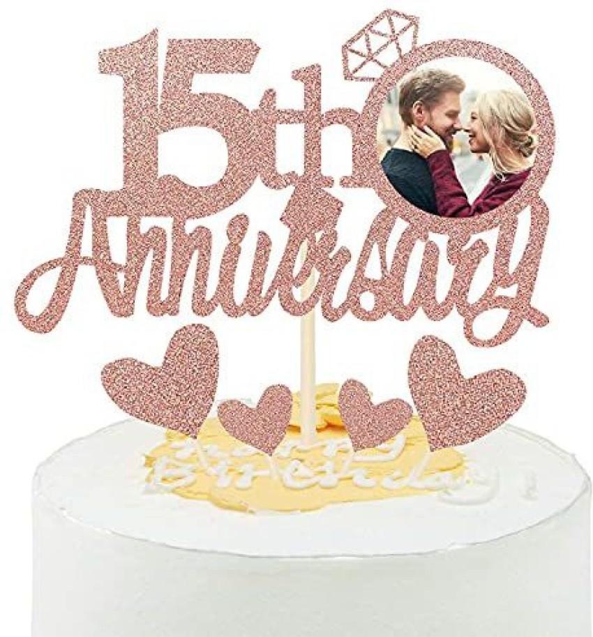 15 Cake Topper - Gold Quinceañera 15th Birthday Number Decoration - Ella  Celebration