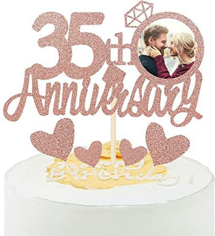 Happy 35th Wedding Anniversary Topper Anniversary Cake - Etsy