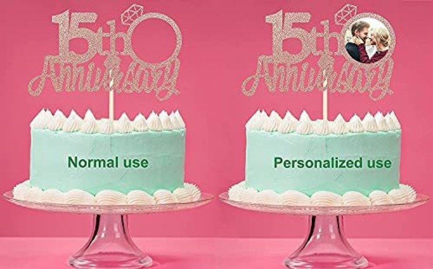 Amazon.com: Numbrer 15 Cake Topper for Happy 15th Birthday or Anniversary  Party Decoration Supplies : Grocery & Gourmet Food
