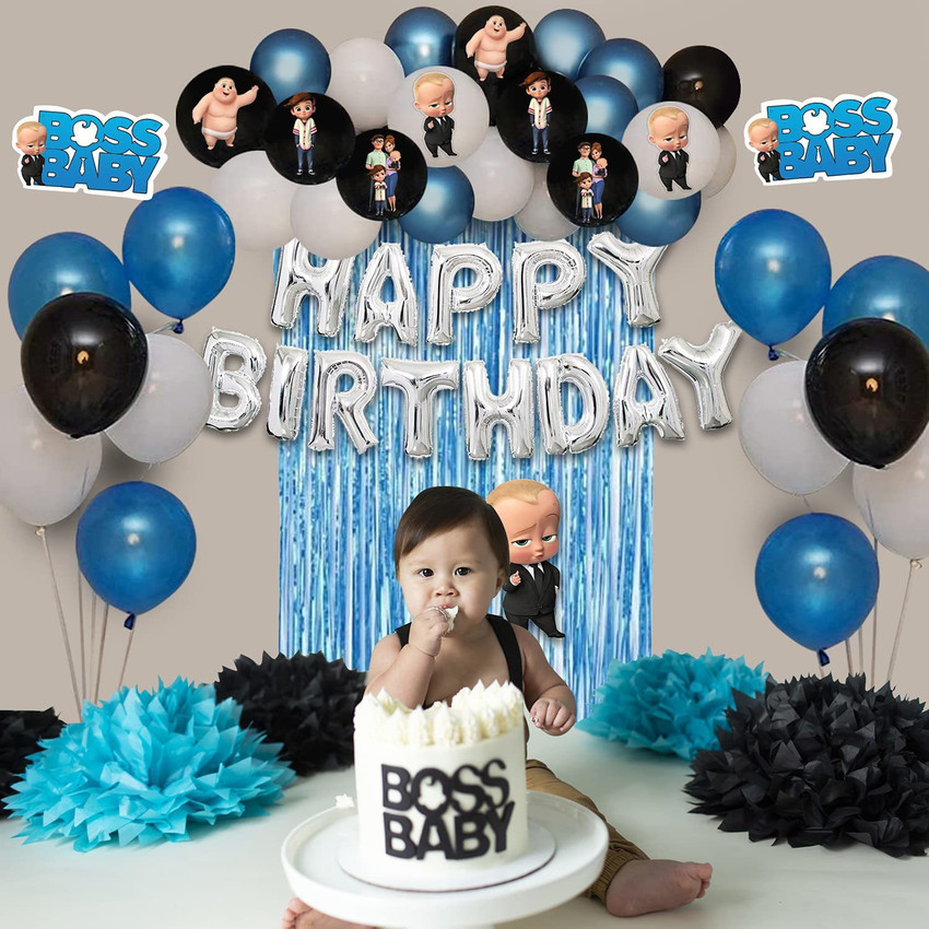 Party Propz Boss Baby Theme Decorations Combo Set 52Pcs Happy