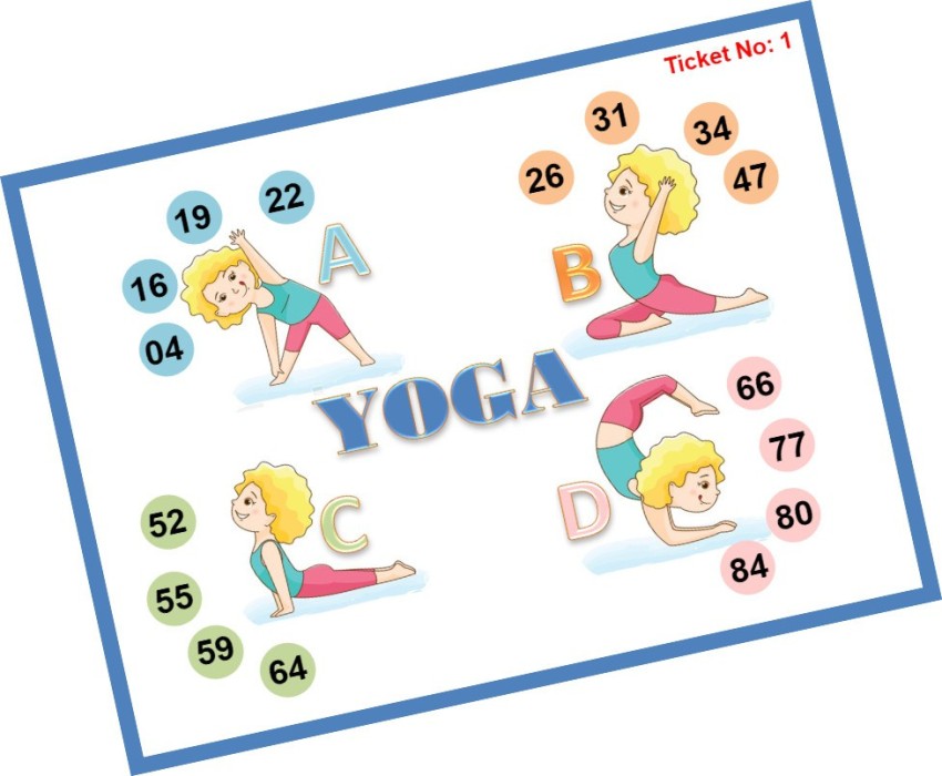 Tambola Tickets Yoga Theme Bingo Housie tickets for Tambola Game