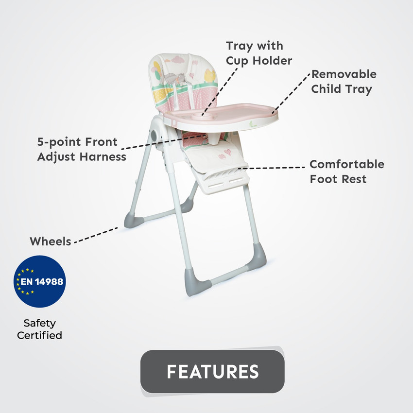 R for Rabbit Marshmallow Lite Feeding High Chair for Babies 6