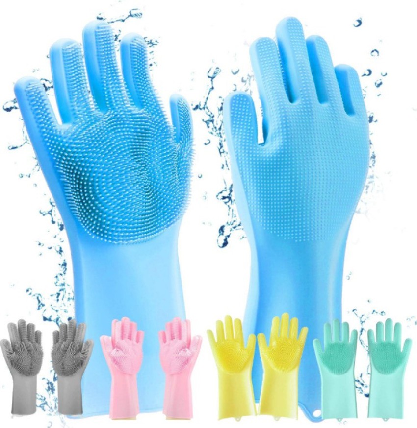 Buy 3P Reusable Latex Safety Gloves for Dish Platform Of Kitchen
