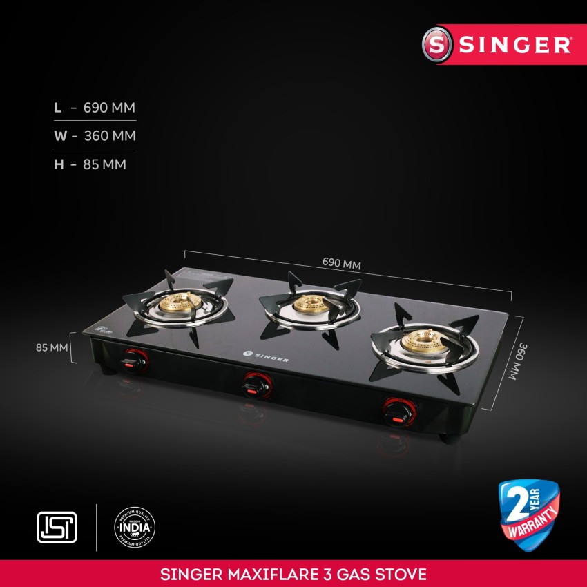 Singer 3 burner 2024 gas stove