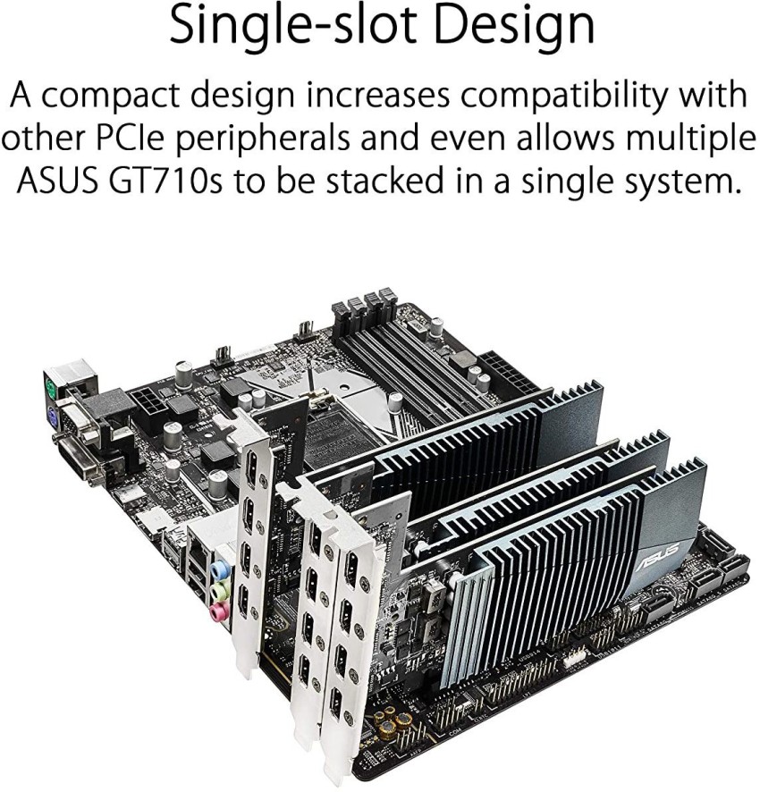 ASUS NVIDIA NVIDIA GeForce GT 710 Graphics Card (PCIe 2.0, 2GB
