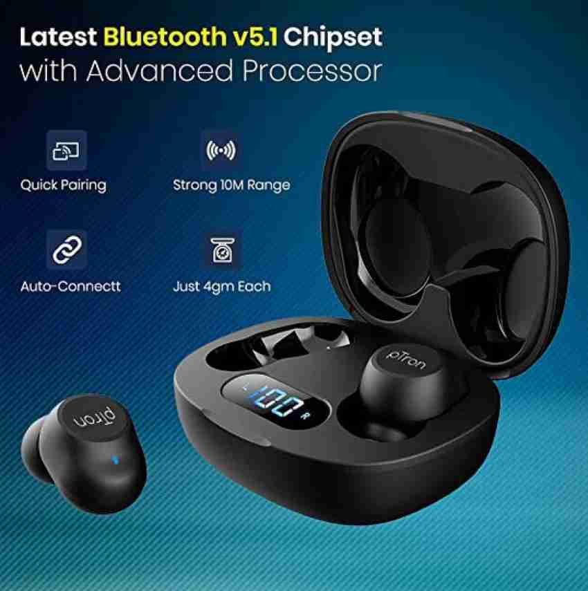 PTron Bassbuds Pro Bluetooth 5.1 Bluetooth Price in India Buy PTron Bassbuds Pro Bluetooth 5.1 Bluetooth Online PTron Flipkart